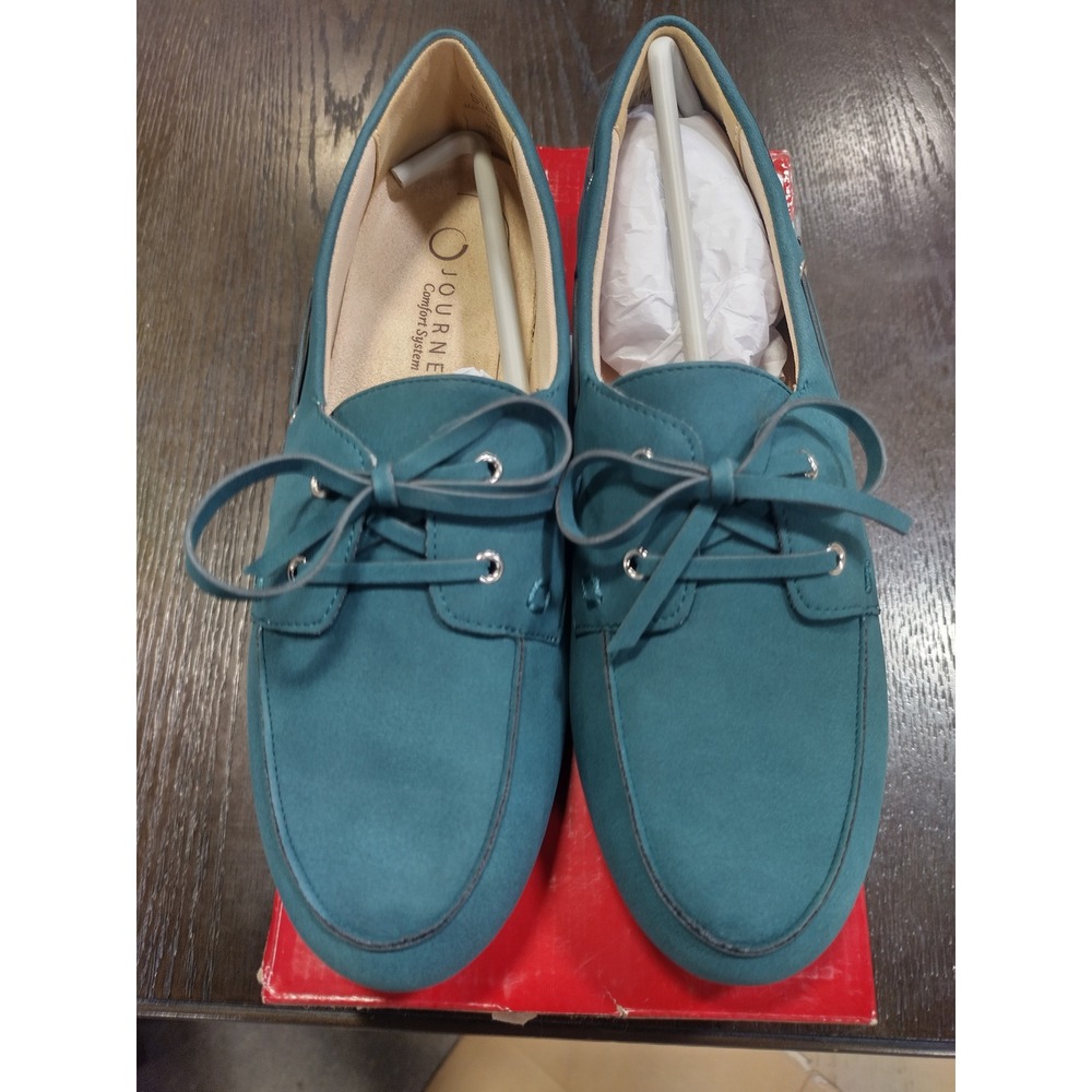 Journee Collection Naomi Teal Boat Shoes Loafers Womens 7.5 M NAOMI-TEP-075